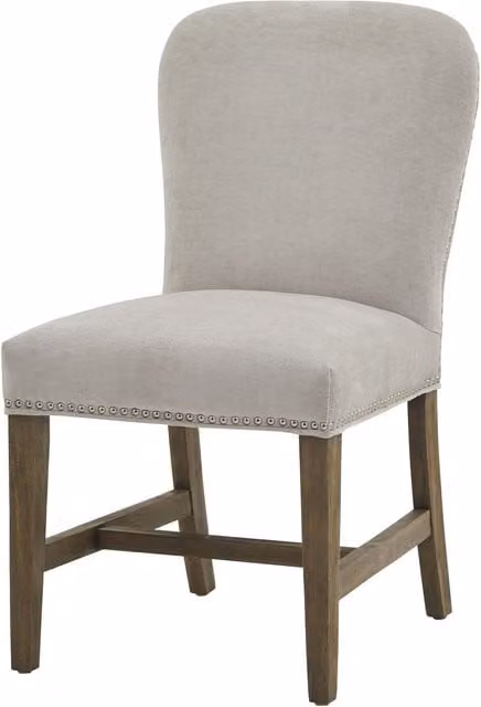 KDMK Cobham Classic French Dining Chair in Grey Fabric and Oak Wood