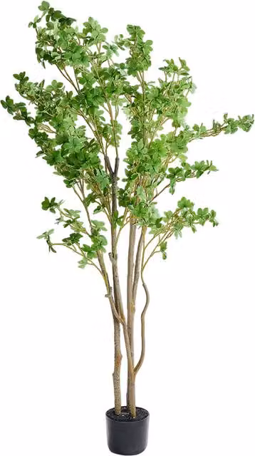 Livingandhome Artificial Enkianthus Tree, Green, Height: 71 cm