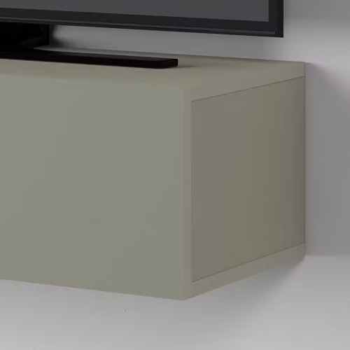 HOCUS PICUS Modern Floating TV Stand with 2 Door Storage Cabinet in Ash Green – 4
