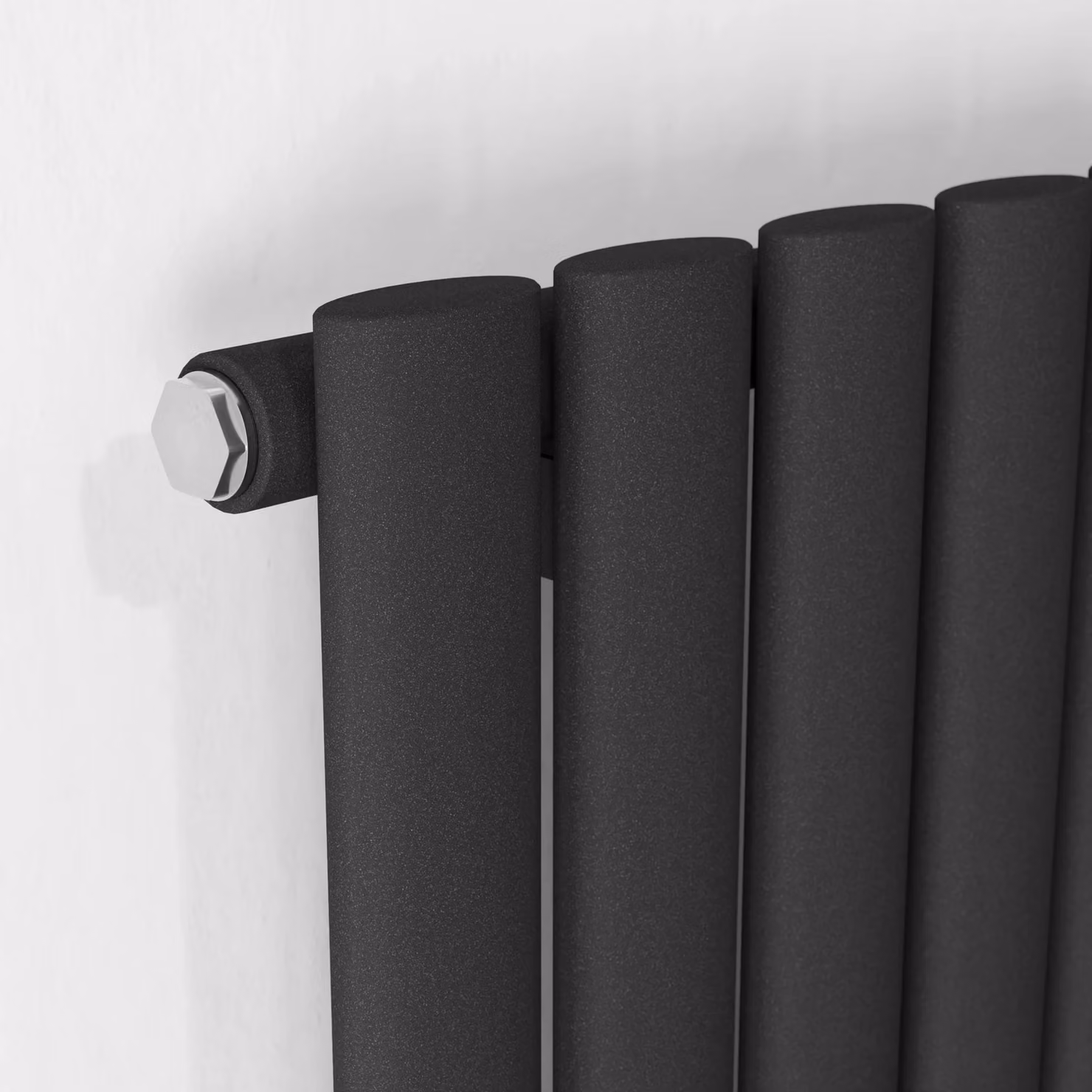 Agadon Neo Oval Tube Designer Radiator in Anthracite Grey, H 150.0 cm x W 29.4 cm x D 29.4 cm – 2