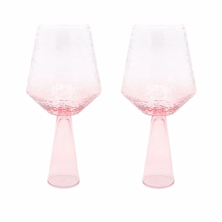 Brut Homeware Claude Pink Wine Glass Set of 2