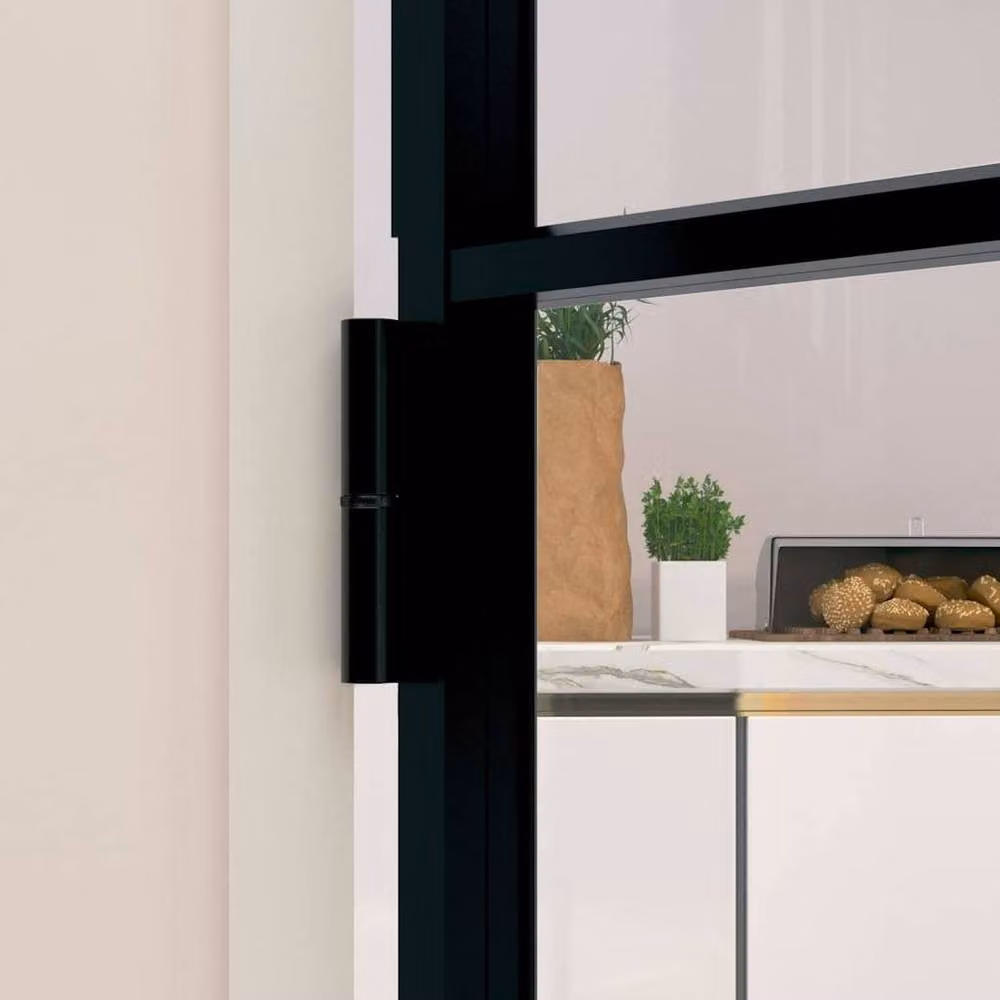 Berkfield Home Modern Interior Door in Black with Tempered Glass and Aluminium, W: 102 cm, H: 201.5 cm – 3