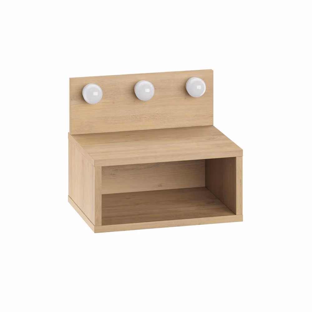 Decortie Treo Floating LED Bedside Table with Integrated Lighting, Oak, W/D/H: 30 x 30 x 30 cm – 3
