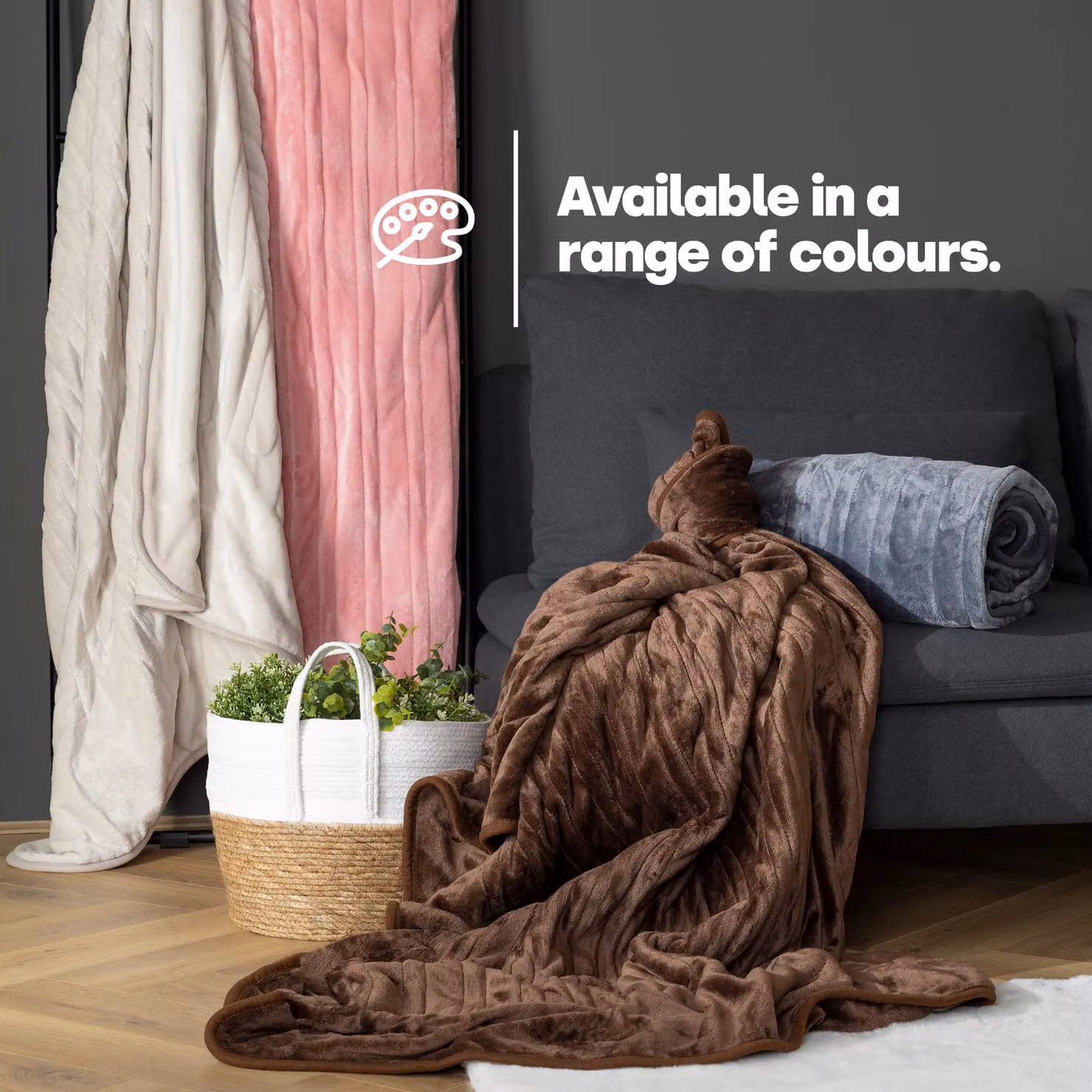 LIVIVO Electric Heated Fleece Blanket in Brown, W/D/H: 130 x 160 cm – 7
