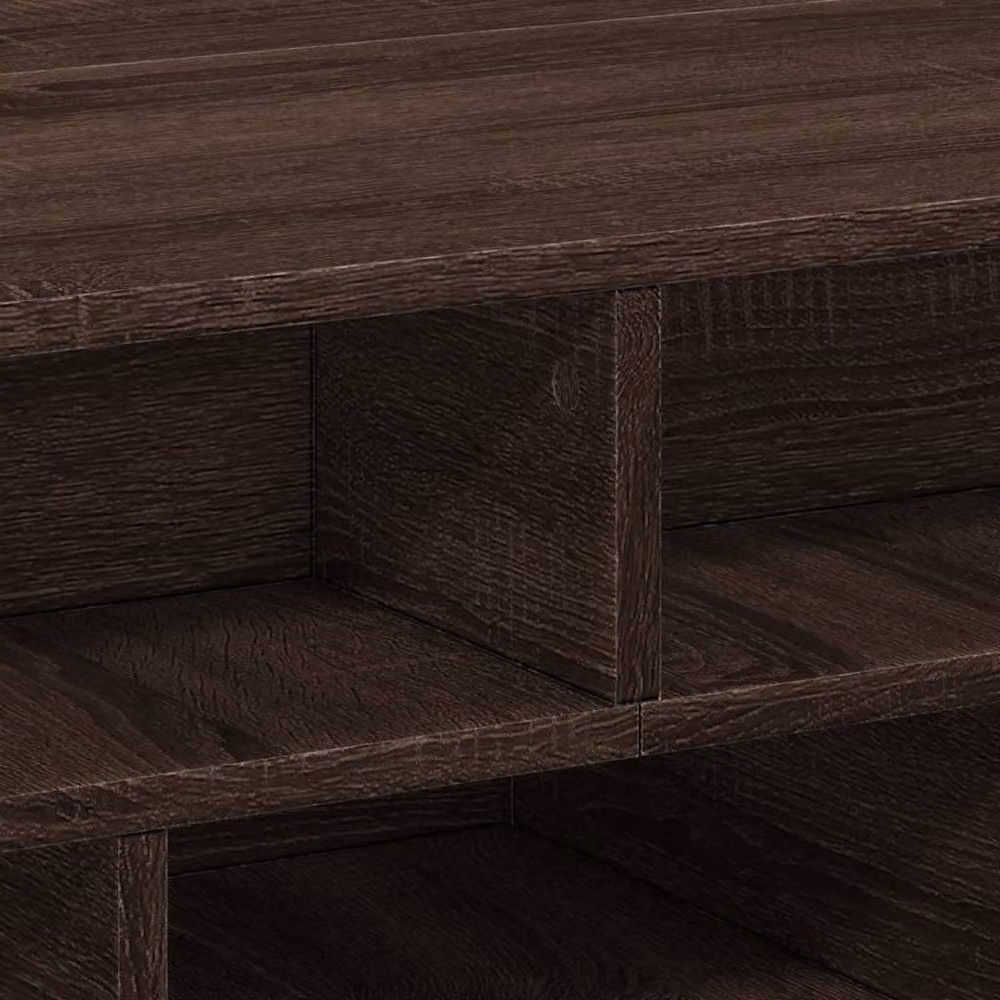Berkfield Home Modern Square Coffee Table in Brown Oak, W/D/H: 70 x 70 x 29 cm – 4