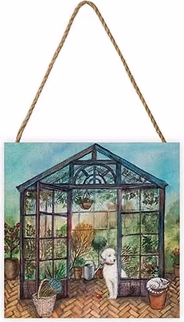 Joe Ramm Floral Wooden Hanging Plaque in Blue and Multicolour, W/H: 20.0 x 20.0 cm