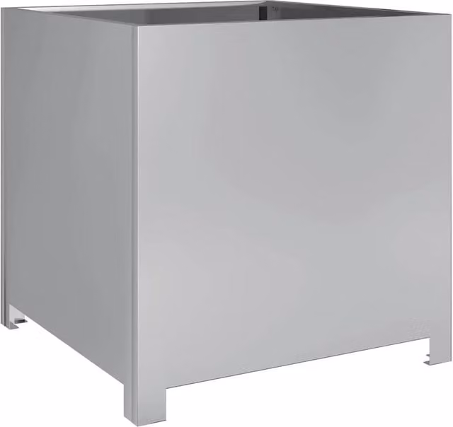 Berkfield Home Galvanised Steel Garden Planter Tub in Silver, W/D/H: 50 x 50 x 50 cm – 1