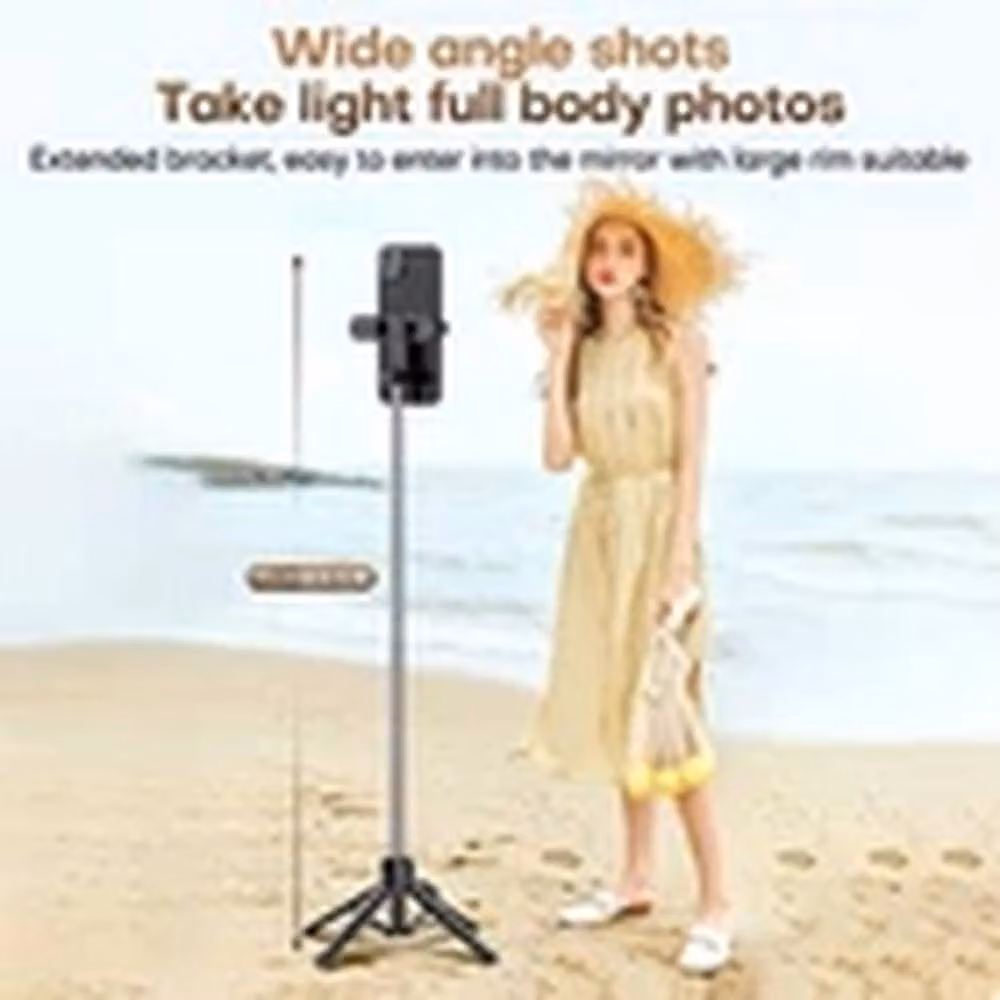 EONLION Universal Bluetooth Selfie Stick and Foldable Tripod for iPhone, Black – 2