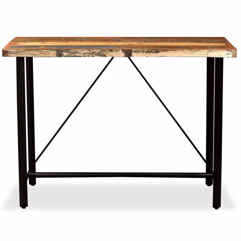 Berkfield Home Industrial Bar Table in Brown Solid Reclaimed Wood W/D/H: 120 x 60 x 107 cm – 2