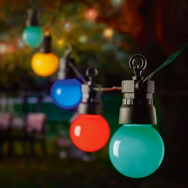 Premier 10 LED Multicolour Party String Lights with Timer and Battery Operation