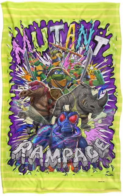 Nickelodeon Teenage Mutant Ninja Turtles Mutant Mayhem Turtle Vs Baddies Multicolour Super Soft Silky Feel Fleece Blanket – 4