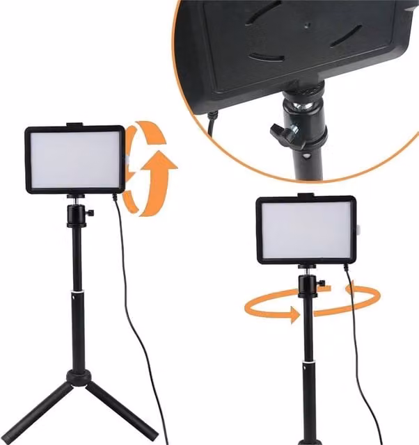 EONLION Portable LED Studio Lamp for Photography and Live Streaming, Black