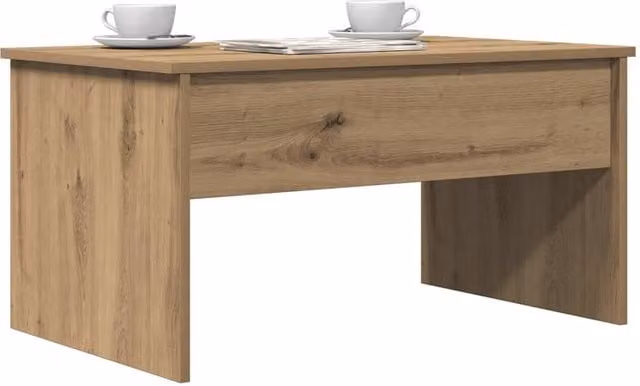 Berkfield Home Modern Artisan Oak Coffee Table in Brown, W: 80 cm, D: 50.5 cm, H: 41.5 cm – 1