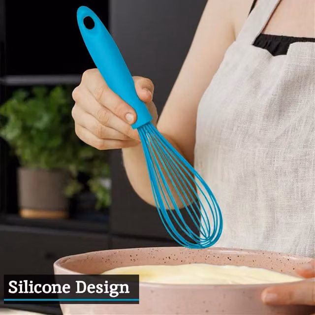 Interiors By Premier Heat Resistant Silicone Whisk in Turquoise Blue