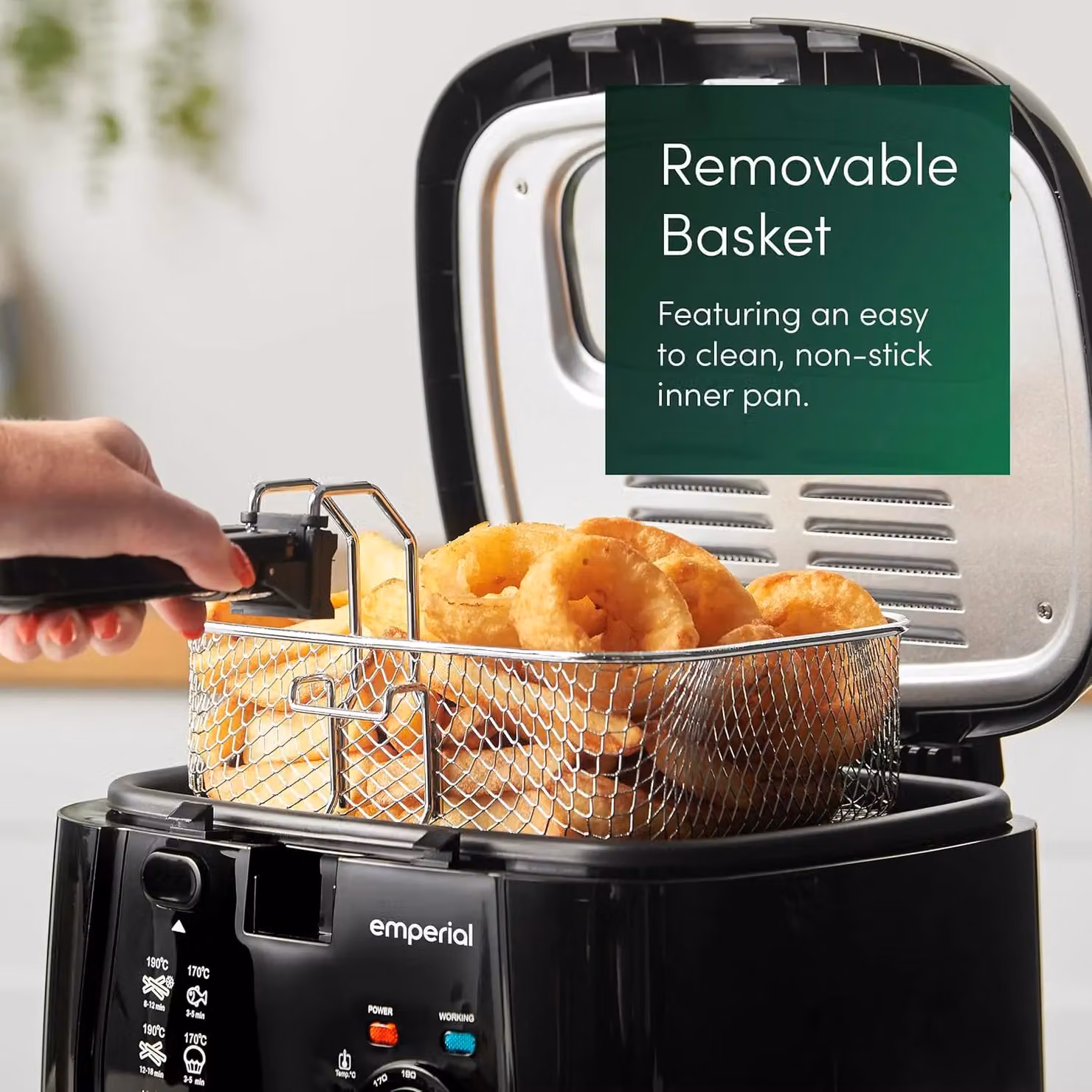 Emperial 1800W Electric Deep Fat Fryer with Non-Stick Basket, 2.5L, Black – 3
