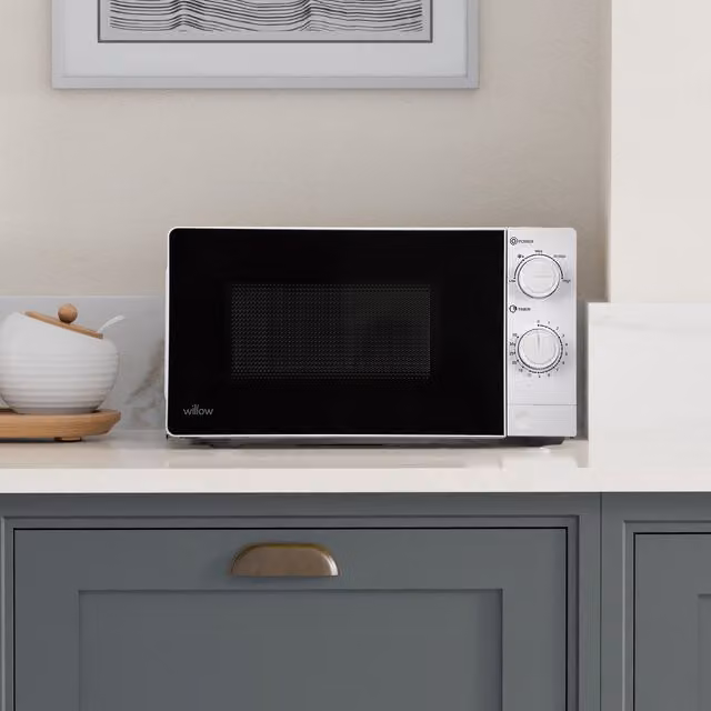 Willow Solo White Countertop Microwave with 20L Capacity and 700W Power