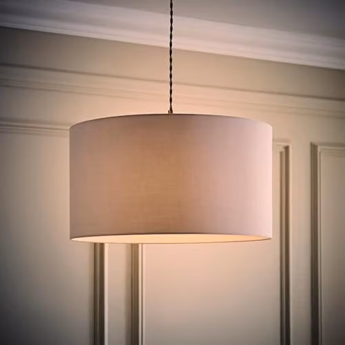 MiniSun Modern Grey Fabric Drum Light Shade, Width: 45 cm – 4