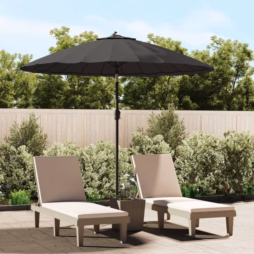 Berkfield Home Outdoor Parasol with Aluminium Pole, Anthracite and Black, 270 cm – 2