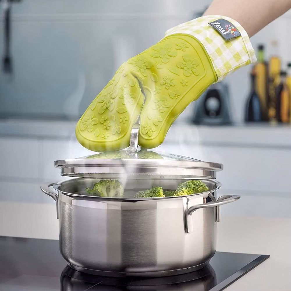 Zeal Steam Stop Waterproof Silicone Single Oven Glove in Lime Green – 3