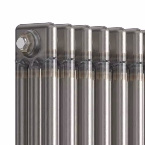 Lux Heat Vertical 3 Column Traditional Steel Radiator in Silver Grey, H 150 cm x W 38 cm – 4