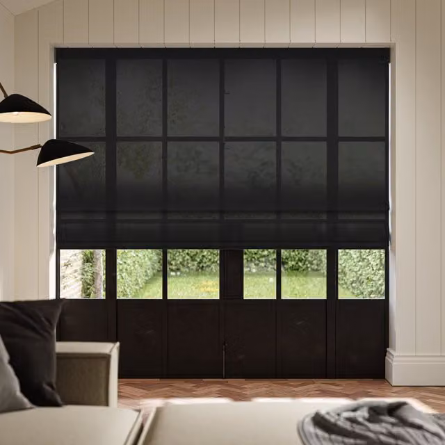 Ante Decor Celest No Joins Sheer Made To Measure Roman Blind in Onyx