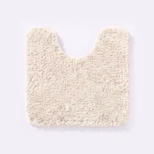 Allure Bath Fashions Luxury Microfibre Pedestal Toilet Mat, Non-Slip, Beige, W/D/H: 50 x 50 x 1 cm