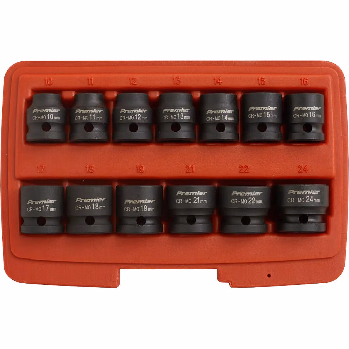 Loops 13 Piece Low Profile WallDrive Impact Socket Set, 1/2 inch Square Drive, Chrome Molybdenum Steel, Black and Multicolour – 4
