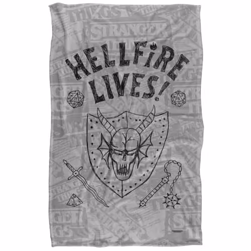 Netflix Stranger Things Hellfire Club Graduation Super Soft Fleece Throw Blanket, Multicolour, W/D/H: 91 x 147 cm