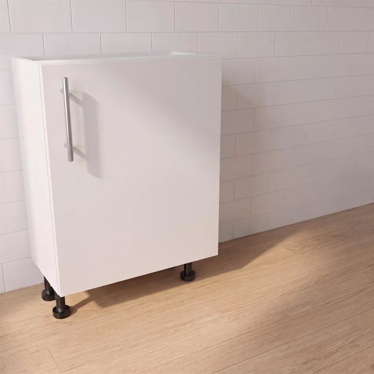 Cheap Furniture Warehouse White Matt Kitchen Base Unit with Hinged Doors W/D/H: 50 x 57 x 72 cm