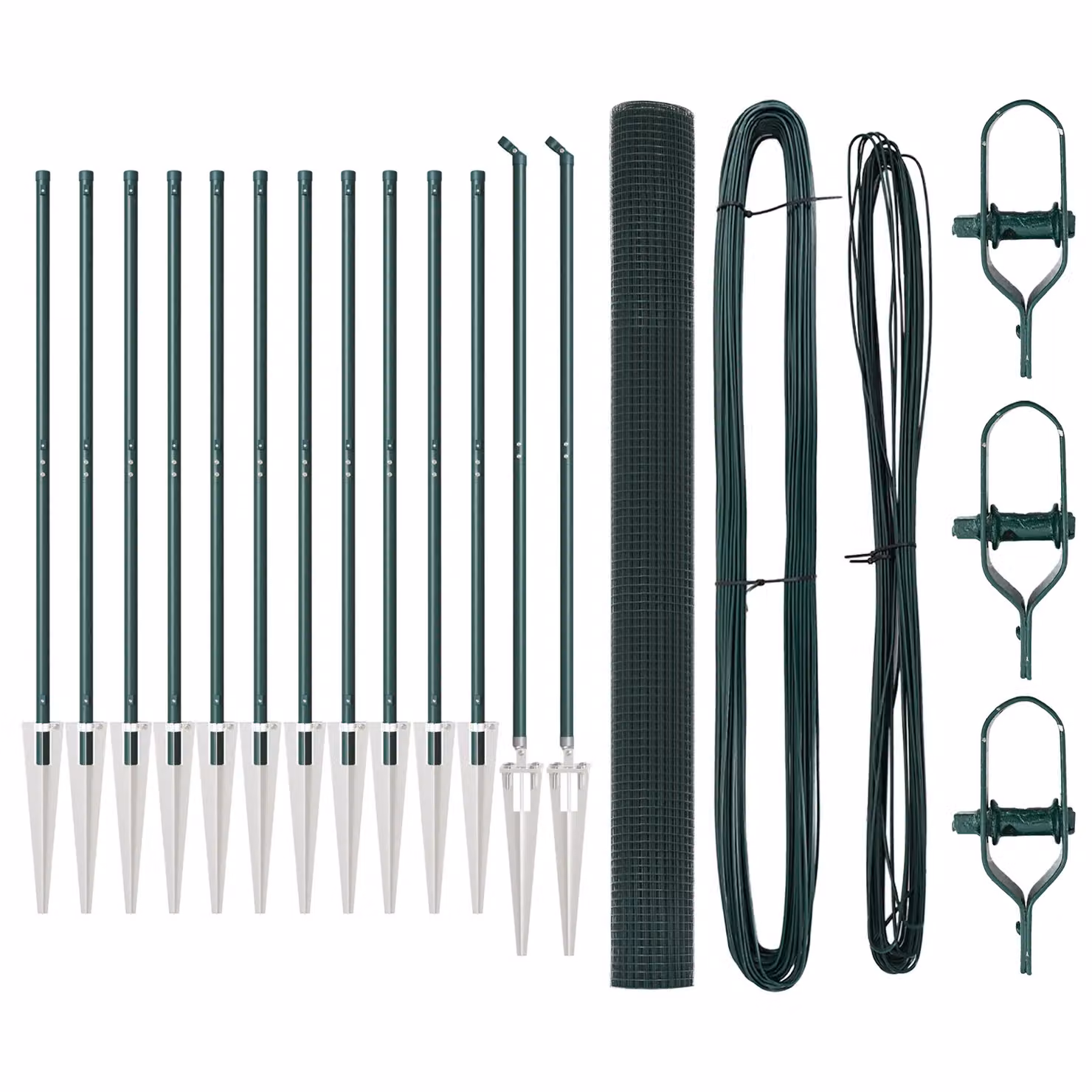 Berkfield Home Green Steel Welded Wire Fence with 13 In-Ground Spike Posts, 6 x 25 m – 2