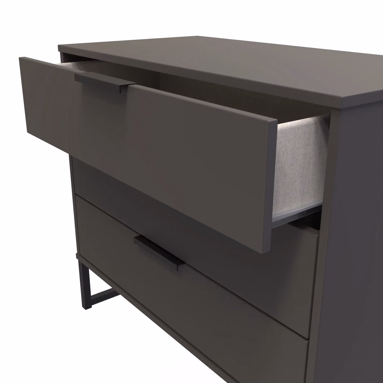 Ready Assembled 2 U Fuji 3 Drawer Chest in Dark Grey – 3