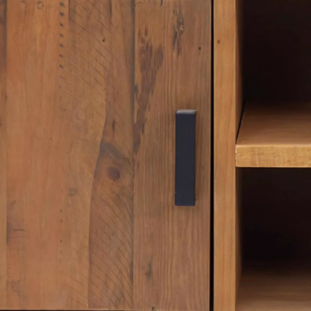 Berkfield Home Brown Solid Pinewood TV Cabinet W/D/H: 110 x 35 x 48 cm – 4
