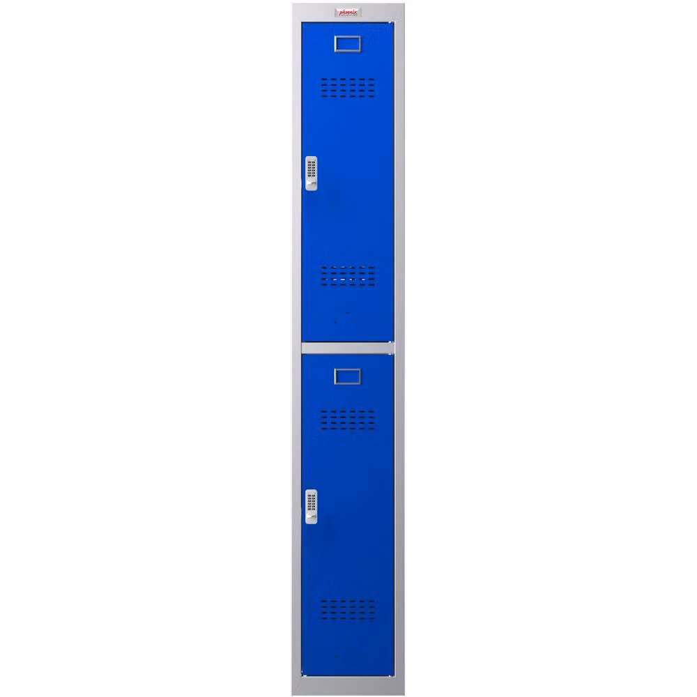 Phoenix Safe Company PL1230GBE Personal Metal Locker in Grey and Blue with Electronic Lock and Internal Shelving – 2