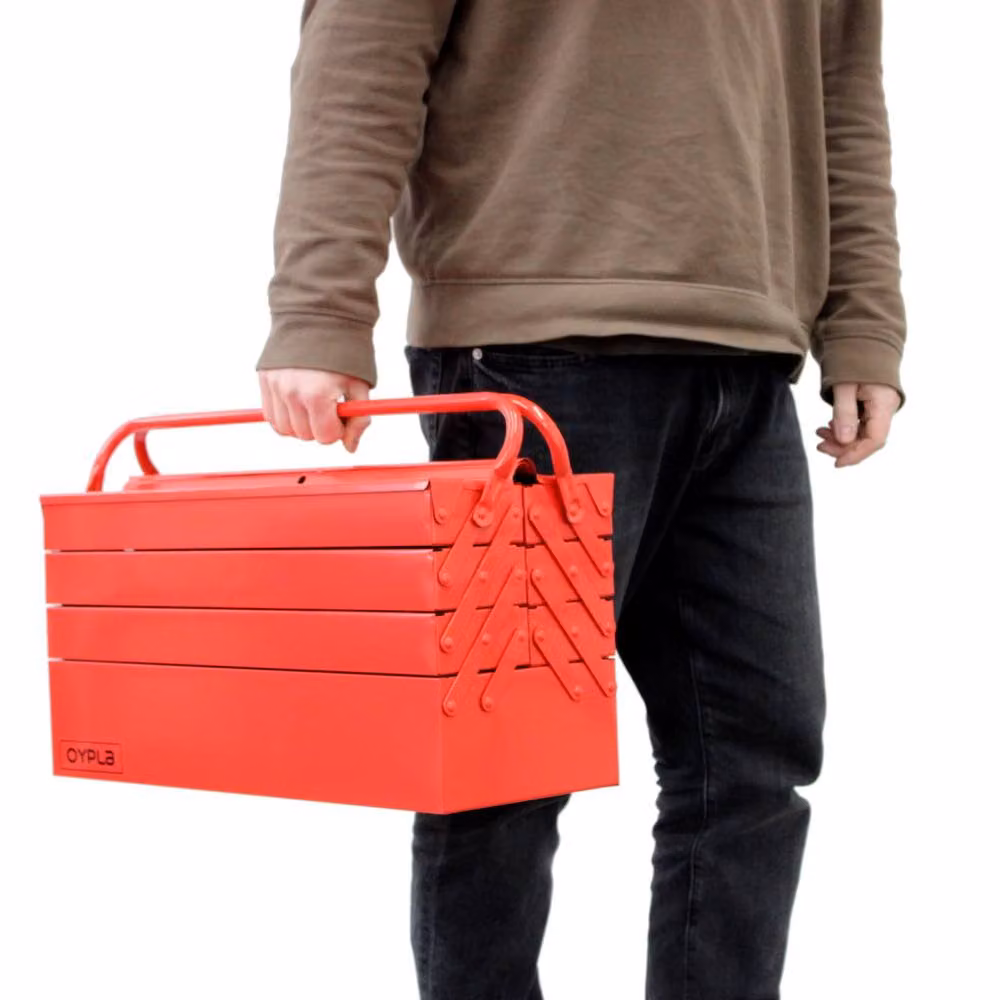 Oypla 4 Tier 7 Tray Heavy Duty Metal Cantilever Tool Box in Red – 2