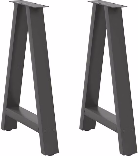 Berkfield Home A-Shaped Coffee Table Legs, 2 Pieces, Anthracite Black Steel, W: 60 cm, H: 72-73 cm – 1