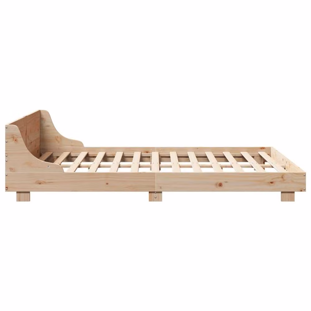 Berkfield Home Small Double Solid Wood Pine Bed Frame in Natural, W/D/H: 120 x 190 cm – 2