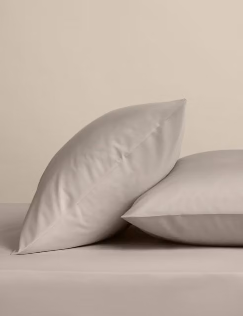 M&S Egyptian Cotton 400 Thread Count Percale Pillowcases, Beige