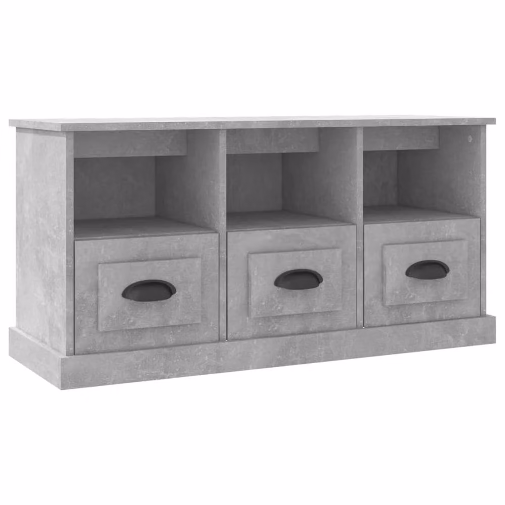 Berkfield Home Modern TV Cabinet in Concrete Grey, W/D/H: 100 x 35 x 50 cm – 2