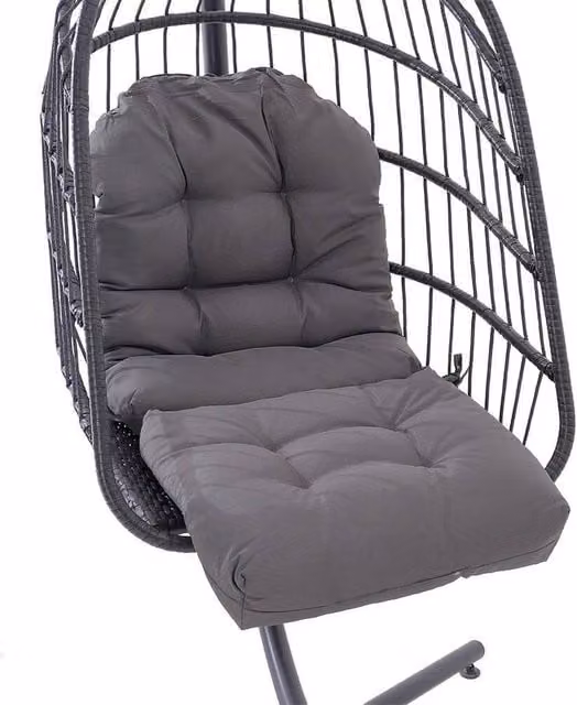 PAWNORA Rectangular Chair Cushion Seat Pad in Grey, W: 125 cm, D: 53 cm, H: 8 cm – 1