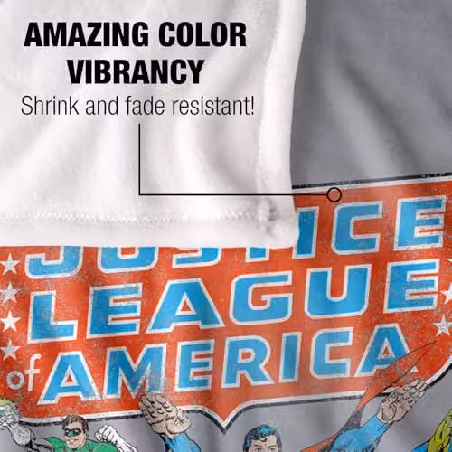 LOGOVISION Justice League Of America Line Up Super Soft Fleece Throw Blanket, Multicolour, W/D/H: 91 x 147 cm – 2