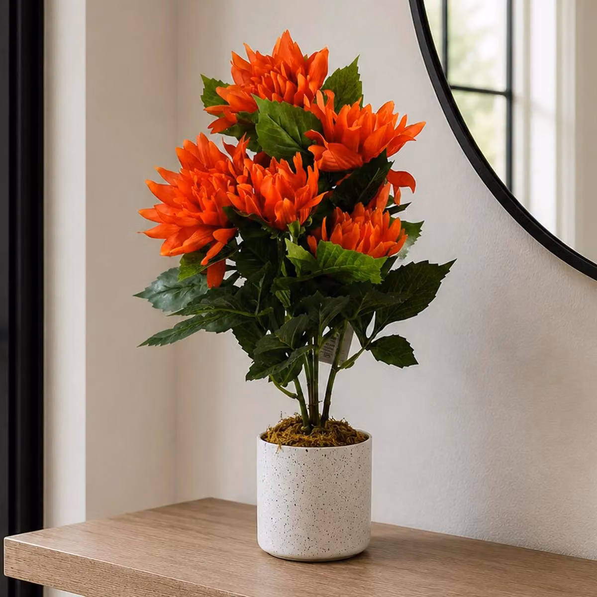 Leaf Design UK Red Dahlia Pinnata Artificial Potted Plant, Height: 55 cm – 2