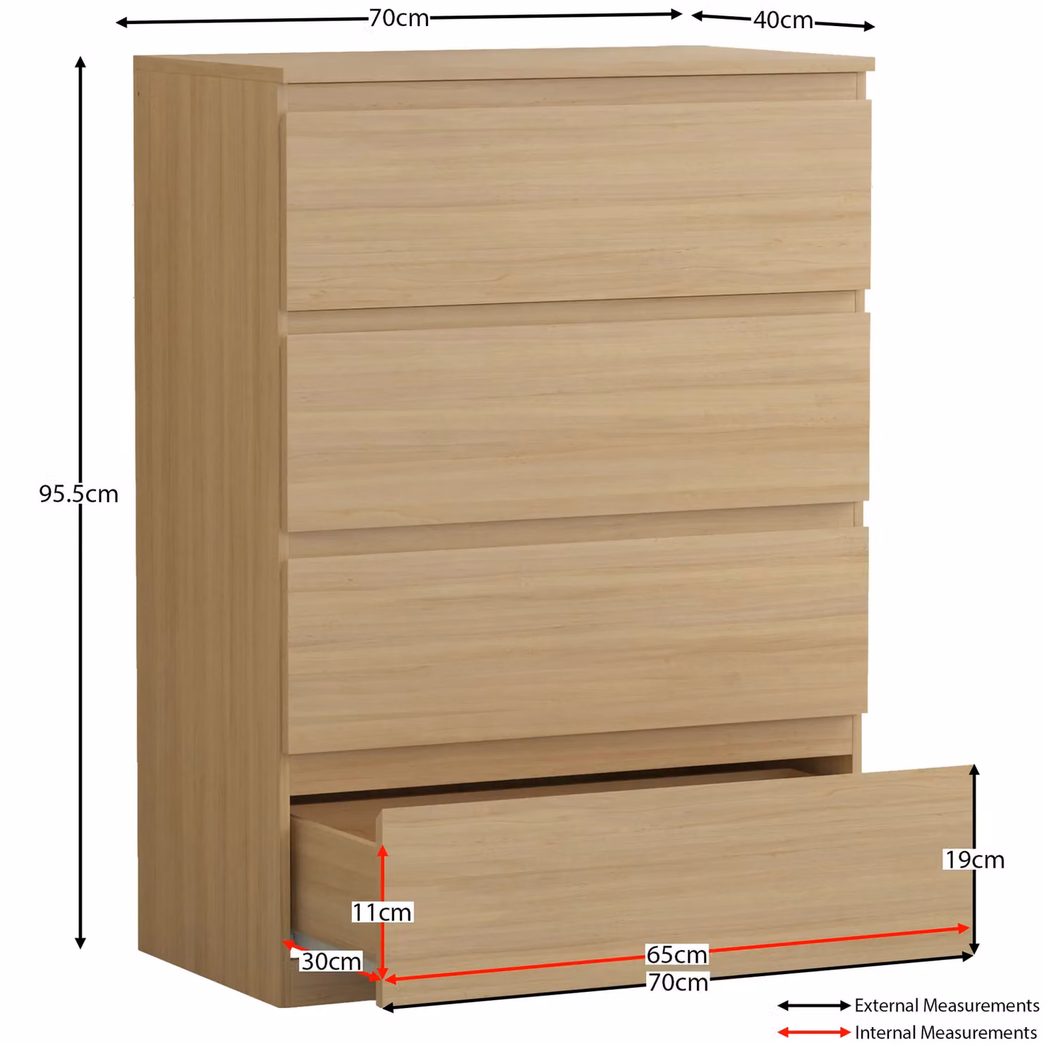 Vida Designs Denver 4 Drawer Chest of Drawers in Brown – 2