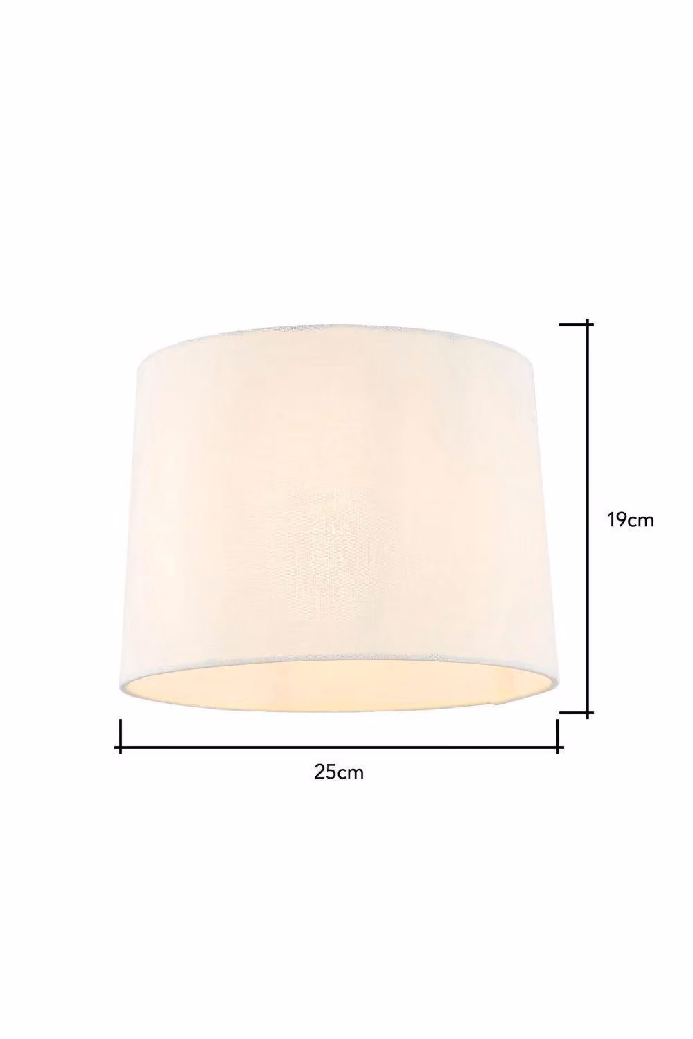 BHS Lighting Mira Small Cylinder Easy Fit Fabric Light Shade in Beige and White, Diameter: 25 cm, Height: 19 cm – 3