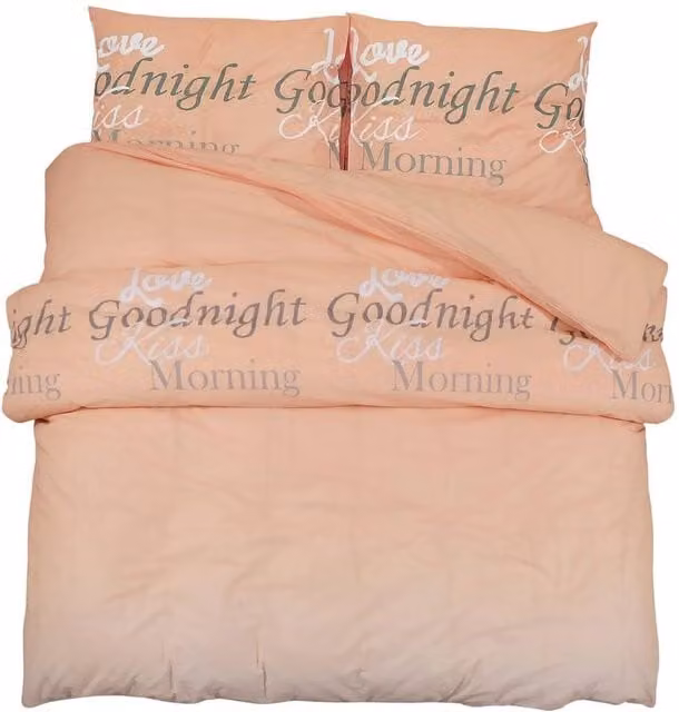 Berkfield Home Pink Cotton Duvet Cover and Pillowcase Set, W: 155 cm, L: 220 cm