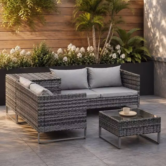 STILVORA 4-Seater Modern Sofa in Grey with Storage – 1