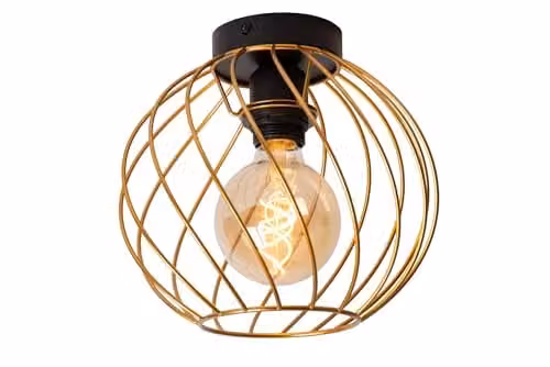 Lucide Danza Flush Ceiling Light in Gold/Brass, Diameter: 25 cm – 1