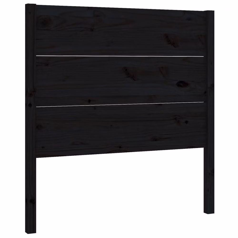 Berkfield Home Black Solid Wood Pine Headboard W/D/H: 96 x 4 x 100 cm – 2
