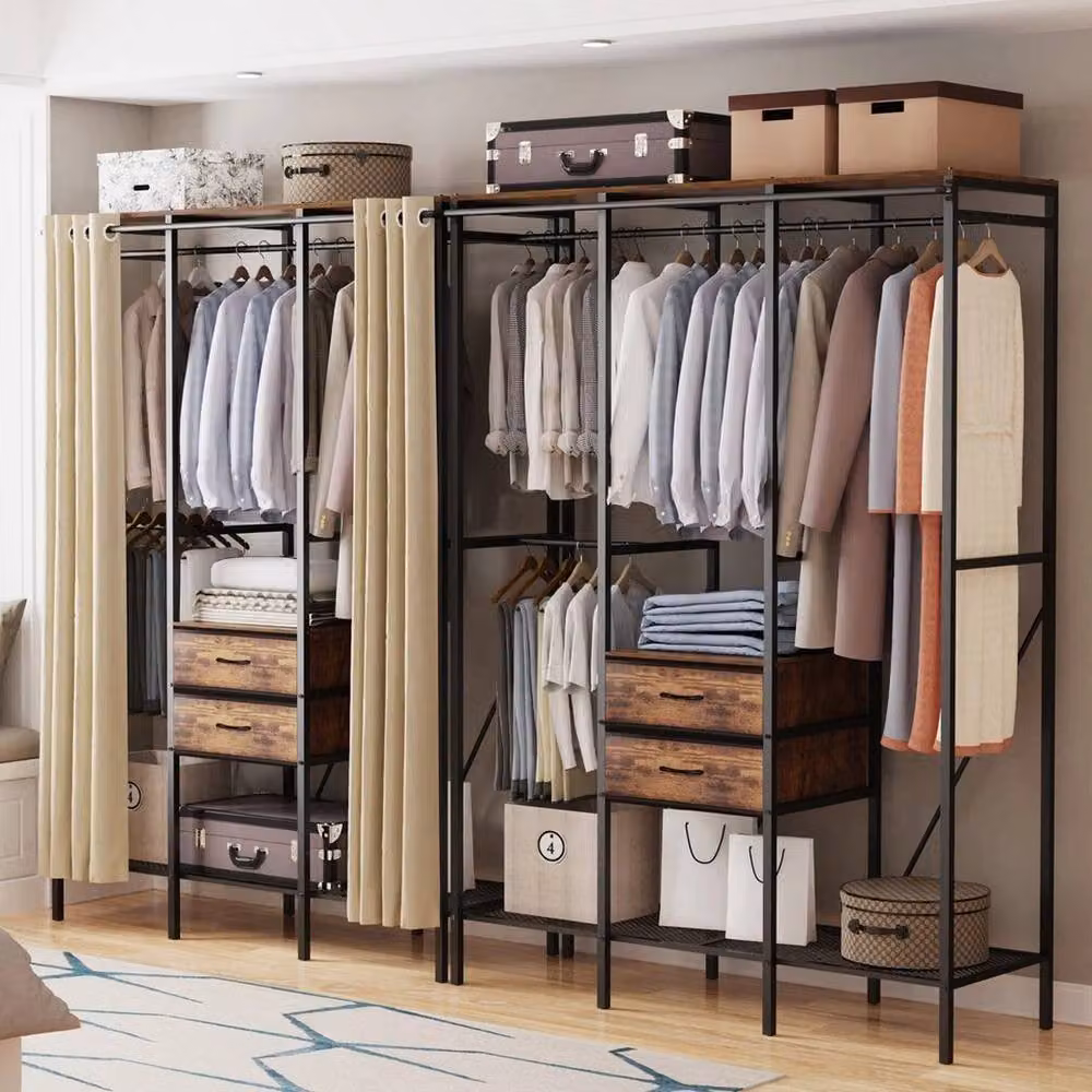 SPETLEK Industrial Clothes Rail Rack and Coat Storage Cabinet in Matt Black – 3