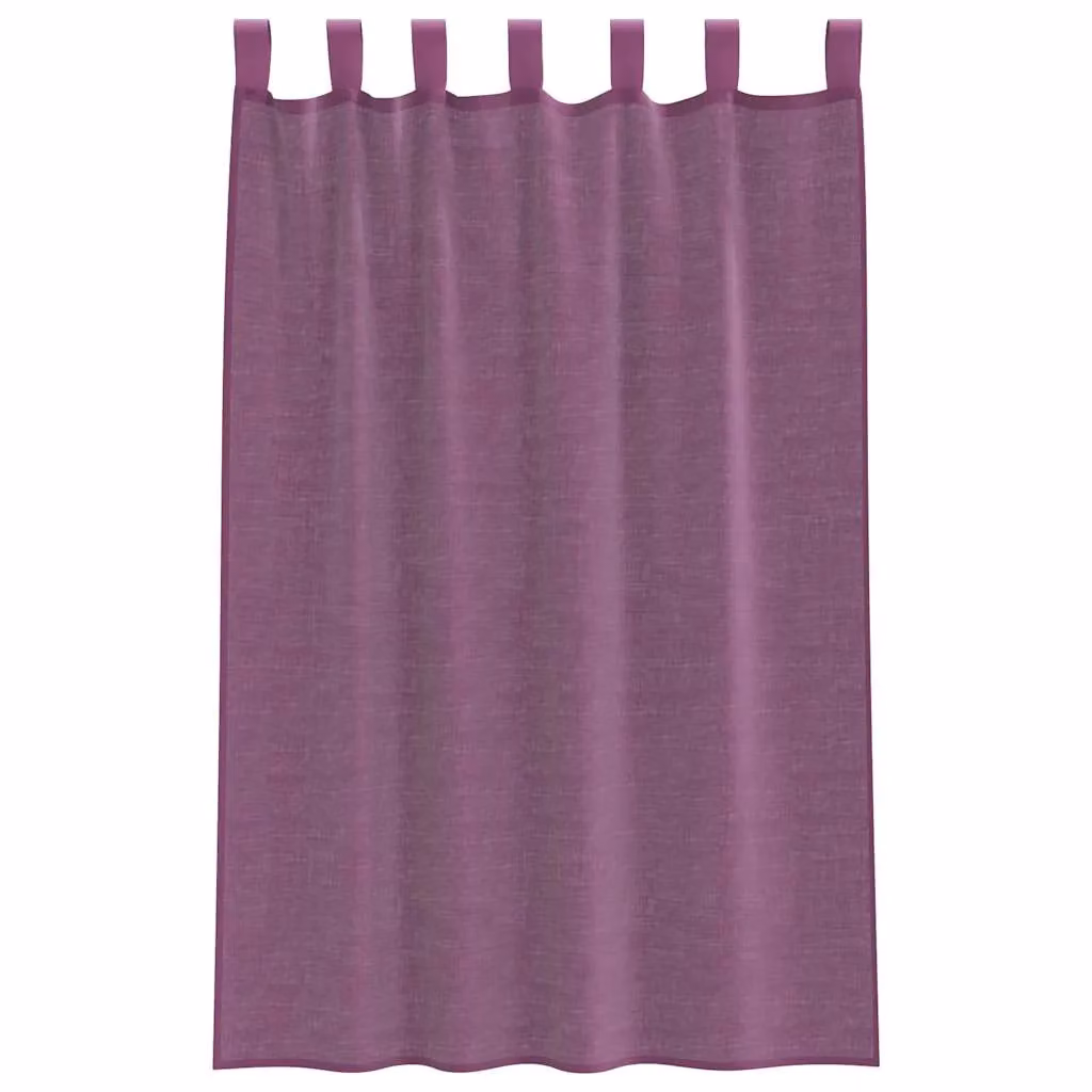 Berkfield Home Purple Voile Fabric Panel Curtains with Tabs, 2 Pack, W: 140 cm, H: 175 cm – 3