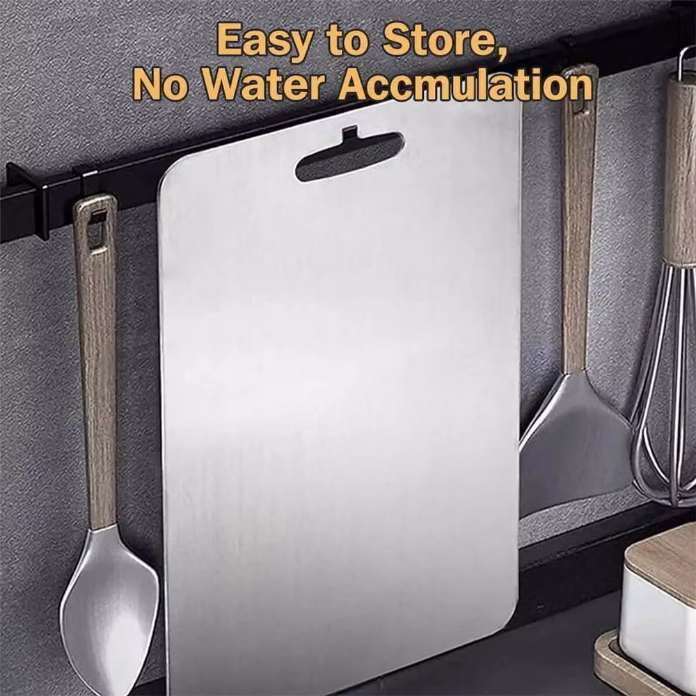 SPETLEK Double-Sided Reversible Titanium Cutting Board, Silver, W: 39 cm, D: 28 cm – 4